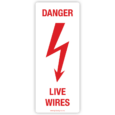 White-Red-PP-Danger-Live-Wires-Arrow-Down-Sign-GrabASign